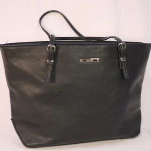 Nine West Black Zip Shoulder Bag Carryall Tote Purse 18x11x6 - Picture 1 of 11