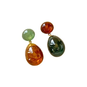 Elegant Drop Earrings Geometric Pendant Resin Materials Fashion - Picture 1 of 8