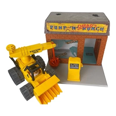 Tonka De Colección Equipo de Demolición 1988 Antiguo Juego de Gasolinera con Max Whiplash Dozer Foto 1 de 4