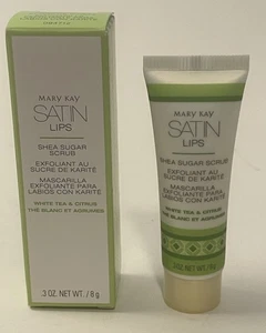 Mary Kay Satin Lips Shea Zucker Peeling Weißer Tee & Zitrus Peeling 0,3 Unzen in Box - Bild 1 von 2