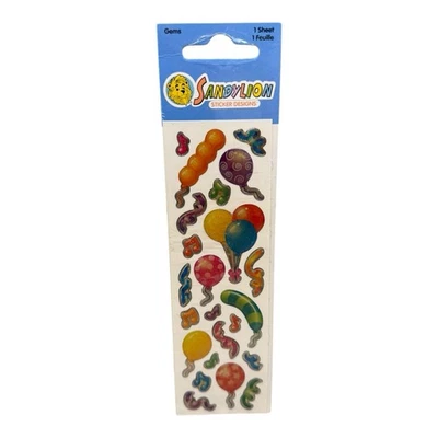 Vintage Sandylion Bright Gems balloons and music notes Sealed Stickers  - Image 1 of 2