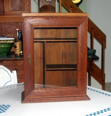 ПРЕКРАСНАЯ АНТИКВАРНАЯ МЕДИЦИНА - НАСТЕННЫЙ ИЛИ ОТДЕЛЬНО СТОЯЩИЙ ДУБОВЫЙ ШКАФ-ВИТРИНА - Изображение 1 из 4