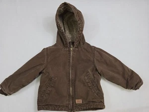 Giacca con cappuccio CE Schmidt abbigliamento da lavoro bambino 3T marrone tela cappotto giacca - Foto 1 di 3