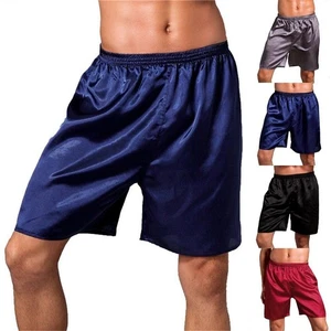 Underwear Shorts Mens Boxer SPA Pajamas Comfy Sleepwear PJS Satin Silk - Picture 1 of 22