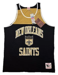 NFL New Orleans Saints Tank Top Shirt Mitchell & Ness Throwbacks ColorBlock Sz L - Picture 1 of 11