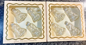 Campane nostalgia glitter decorazioni natalizie vetro Krebs vintage 2 set da 4 IN SCATOLA - Foto 1 di 18