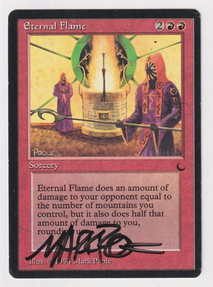 Signed Eternal Flame MP The Dark Artist Mark Poole 1994 MTG Magic Reserved List! - Image 1 of 2