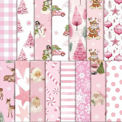 60 Hojas Rosa Papel Estampado Temático Navidad, Álbum de Recortes Vintage Rosa  Foto 1 de 4