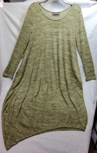 Miracle Berry Ladies Size L Hi-Low Balloon Sack Dress Soft Heather Green Knit - Picture 1 of 11