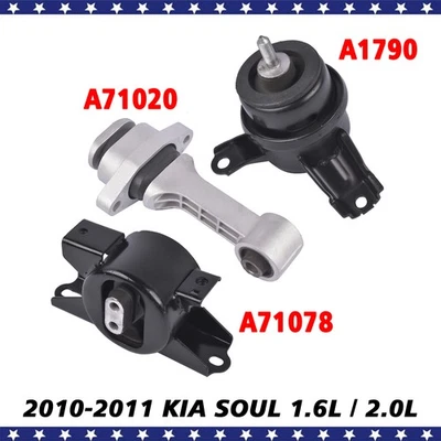 Bracket Motor & Trans Mount 3pc for Kia Soul 1.6L 2.0L 2010-11 AUTO Transmission - Image 1 of 4