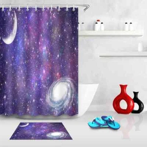 Revestimiento de cortina de ducha de poliéster impermeable para baño púrpura Dream Sky resistente al agua - Imagen 1 de 8