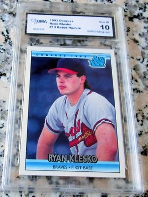 RYAN KLESKO 1992 Donruss RATED Rookie Card RC GEM ESTADO PERFEITO 10 Braves 1995 Champs🔥$$ - Imagem 1 de 2