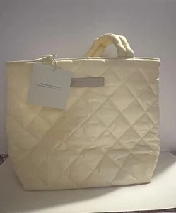 Bolso de Viaje Donna Karan Cashmere Mist Acolchado Beige Tostado Claro Bolso de Mano Nuevo - Imagen 1 de 6