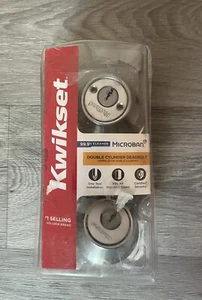 NEW | Kwikset double cylinder deadbolt antique brass color fits std doors - Picture 1 of 4