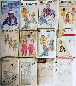 Variety Butterick Sewing Patterns Baby Newborn 6 months + 1960-90's You-Choose - Picture 1 of 20