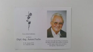 Nachkriegs-Sterbebild Anton Fuchs, D°KiG-Träger, Geb.-Jg.-Regt. 91 - Bild 1 von 2