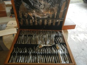 NEW 144 pc Thailand Bronze Formal Flatware Set Serves 12 Place Settings NOS 1960 - Picture 1 of 10