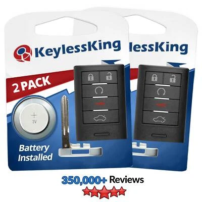 2x Keyless Entry Remote Car Key Fob Transmitter for Cadillac CTS STS M3N5WY7777A Foto 1 de 4