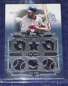 OZZIE SMITH 2010 TOPPS STERLING STATS 6 PIECE JERSEY PATCH RELIC #d /25 HoF NM