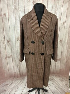 MNG Premium MANGO Damen Zweireiher Langer Mantel Overcoat Tweed Karo Small - Bild 1 von 24