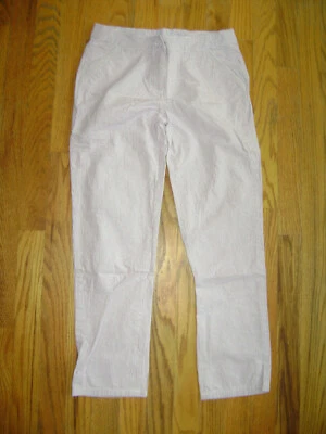 BROOKS BROTHERS FLEECE GIRLS PANTS CAPRI SLACKS size 14 PURPLE WHITE 100% COTTON - Image 1 of 4