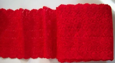 5 yardas. De colección Schiffli Rojo 5 1/2" Bordado Organza Floral Borde Encaje ES-14 Foto 1 de 3
