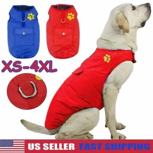 Pet Dog Vest Jacket Warm Waterproof Clothes Winter Padded Coat Small/Large Warm - Picture 1 of 14