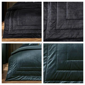 Laurence Llewelyn-Bowen - Luxury Velvet Box Frame Quilted Bedspread Throw - Picture 1 of 3