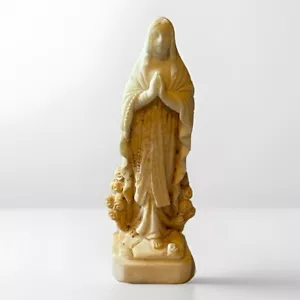 "Estatua anhelada vintage de alabastro de Madonna María ~ Bianchi ~ hecha en Italia ~ 4,5"" de alto" - Imagen 1 de 4