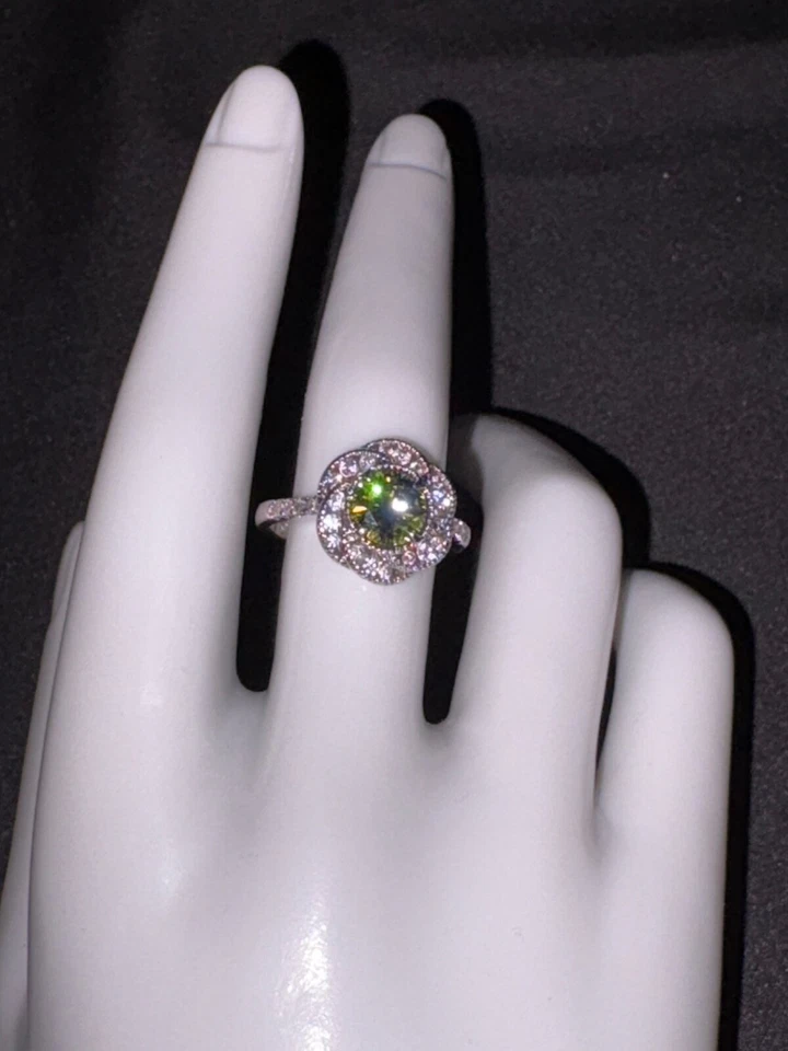 Hermoso anillo piedra natal peridoto FJ talla 8 Foto 1 de 4