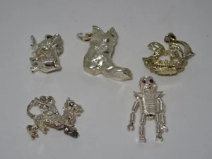 Collection of 1970's Sterling Silver Bracelet Charms Elephant Dragon Boot Ship - Picture 1 of 6
