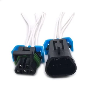New Male and Female Sealed 5 Pin Headlight Assembly Pigtail Connector Set Compat - Picture 1 of 6