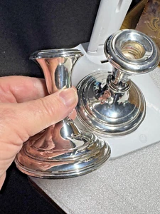 American Sterling Silver Candlesticks - FM Whiting Silver Company - Picture 1 of 24