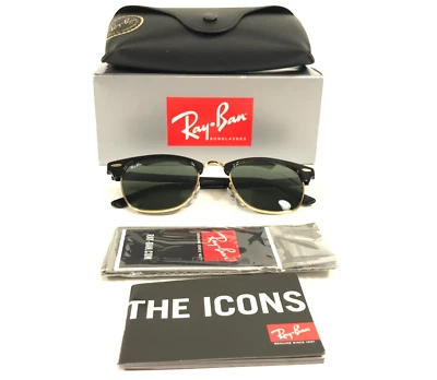 Gafas de sol Ray-Ban RB3016 CLUBMASTER W0365 monturas negras doradas con lentes G-15 51 mm Foto 1 de 4