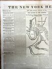 BEST 1863 CIVIL WAR display newspaper wth MAP  CAPTURE of FORT HINDMAN Arkansas 