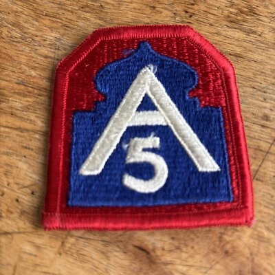 Vtg A5 Patch Sew On Embroidered WWII 5th Army Division WW2 A 5 - Image 1 of 4