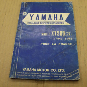 PARTS LIST YAMAHA XT 500 type 1U6 1977 -    CATALOGUE PIECES DETACHEES LISTING