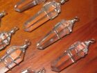 WHOLESALE LOT OF 12 WIRE WRAPPED STEEL QUARTZ CRYSTAL POINT PENDANTS