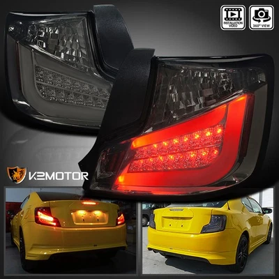 Fits 2011-2013 Scion tC Smoke LED Tube Tail Lights Brake Lamps Left+Right 11 12 - Image 1 of 4