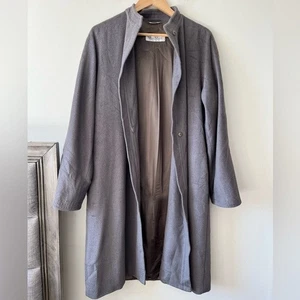 MaxMara Wool/Angora Rabbit Hair/Cashmere Gray Trench Coat - Size 8 - Bild 1 von 15