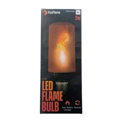 LED Flame Bulb E26 2000K Amber – Foxflame Medium IP65 Flicker Light - Image 1 of 4