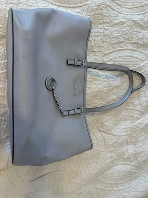 Michael Kors Dove Gray Sady Saffiano leather Tote bag purse MK shoulder handbag - Image 1 of 4