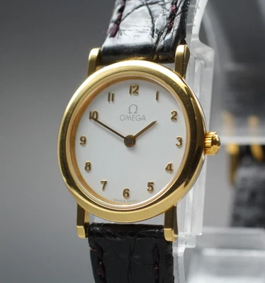 Omega De Ville Cal.1459 22 mm cuarzo esfera blanca árabe casi como nueva para mujer Foto 1 de 4