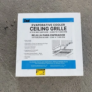 Quadrante Griglia Soffitto 4 a 6 Vie Bianco 3000-7500 CFM Raffrescatore Evaporativo 7637 - Foto 1 di 1