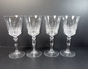 Cristal d'Argues Durand Pattern Villeneuve 24% Lead Crystal Set of 4 Stemware - Picture 1 of 6
