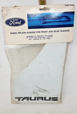 Ford OEM NOS Taurus White Mudflaps Splash Guards E6DY-16A550-B Pair - Image 1 of 3