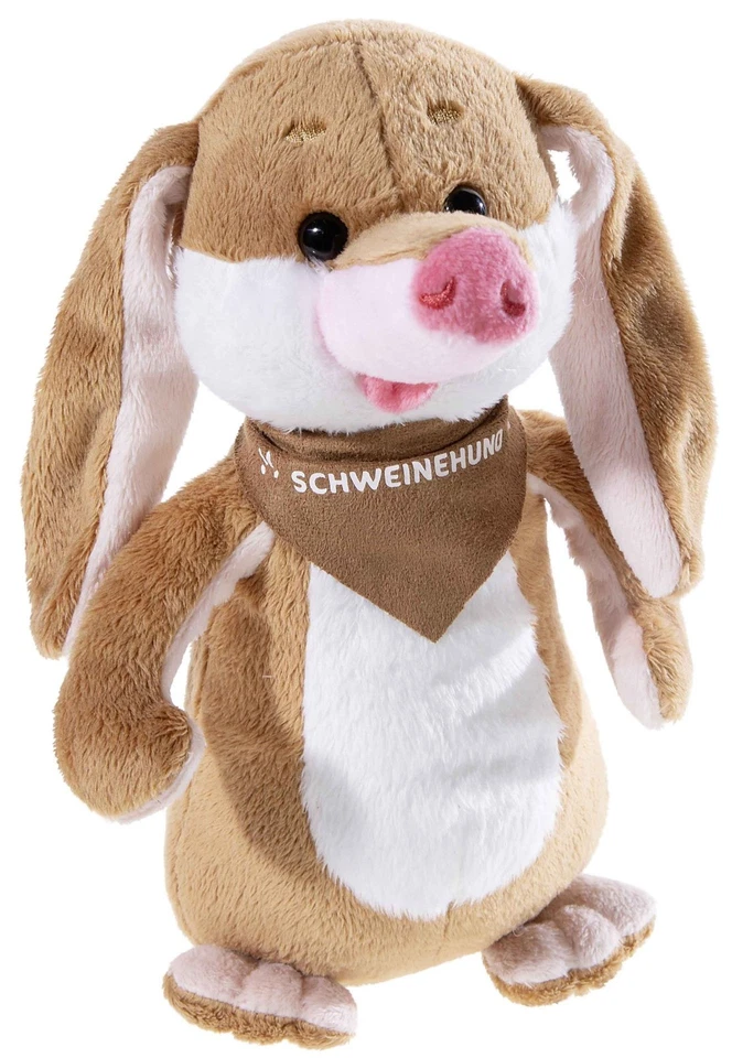 HEUNEC PLÜSCH Kuscheltier Schweinehund hellbraun/rosa 24 cm