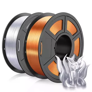SUNLU Silk PLA+ 3D Drucker Filament 1,75 +/- 0,02mm PLA PLUS Seiden 2KG Pack - Photo 1/8