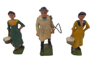 Juego de 5 figuras de plomo británicas Gameskeeper y 2 lecheras mujeres - Imagen 1 de 5