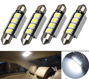 4x Coche 24V DC LED Festoon Sofitten 4 SMD 42mm Canbus Multichip Truck Blanco CN - Imagen 1 de 5